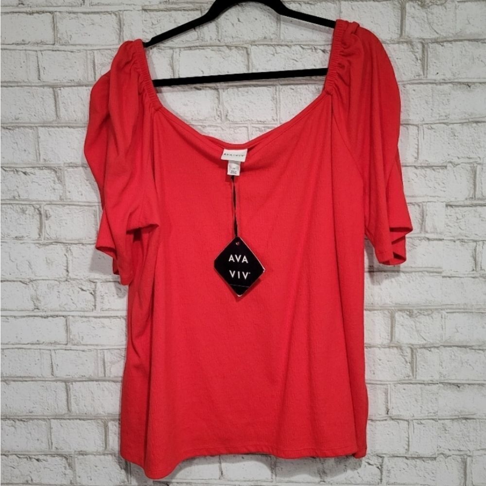 NWT Ava & Viv off shoulder red  blouse